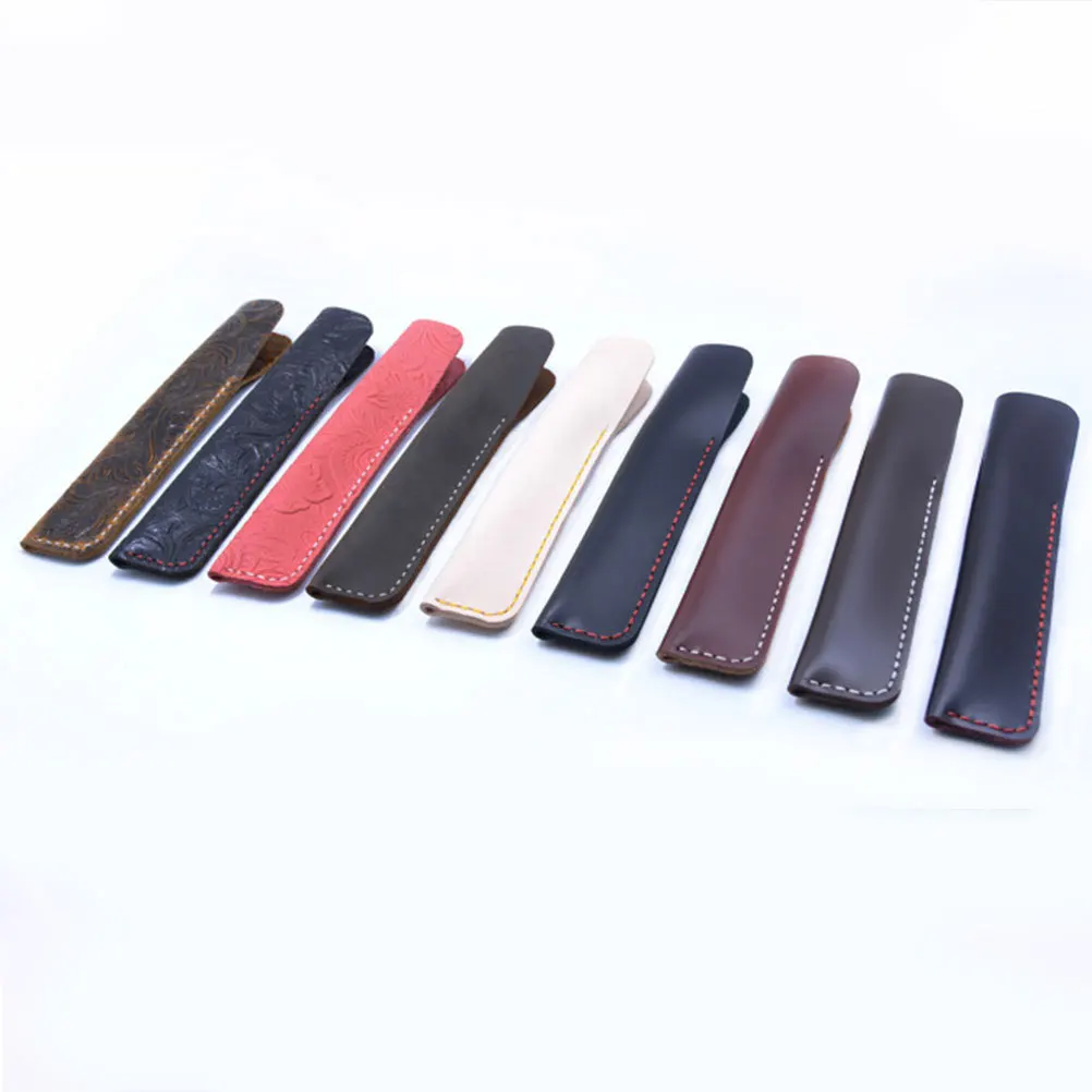 

Veemoon Pen Set Organizer Case Sleeve Holder for Men Handmade Black Pouch Bag