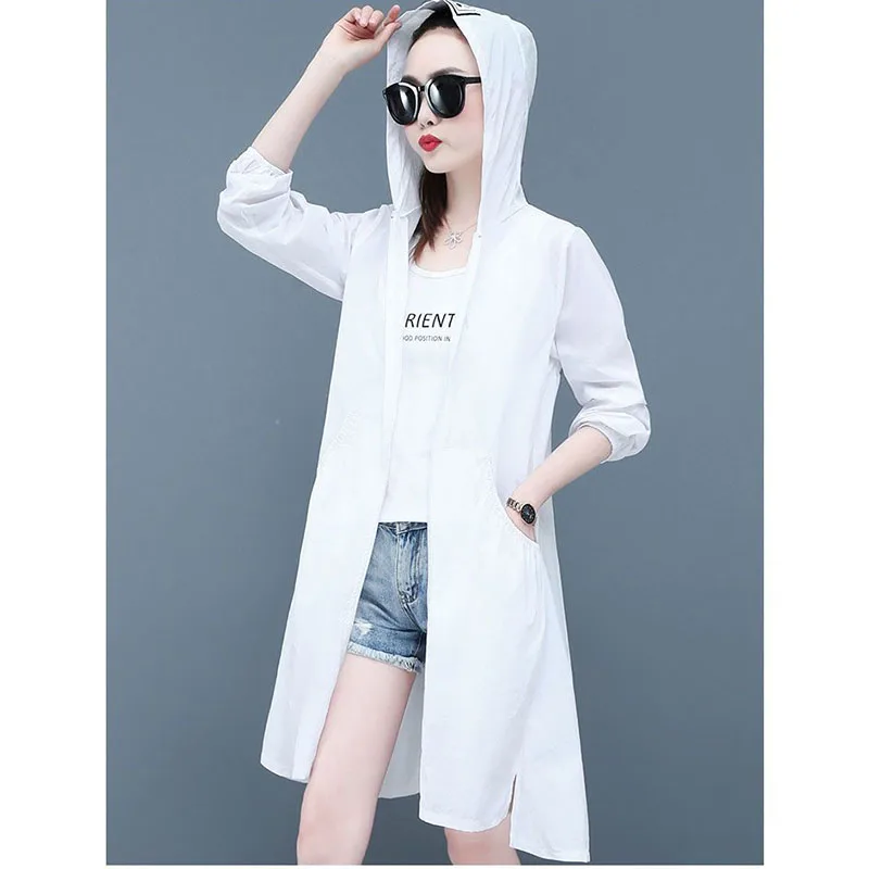 ครีมกันแดดบางเสื้อผ้าผู้หญิงเสื้อแจ็คเก็ตยาว 2025 ฤดูร้อนใหม่ป้องกันรังสียูวีเกาหลีอเนกประสงค์ครีมกันแดดเสื้อแจ็คเก็ตหญิง Windbreakers