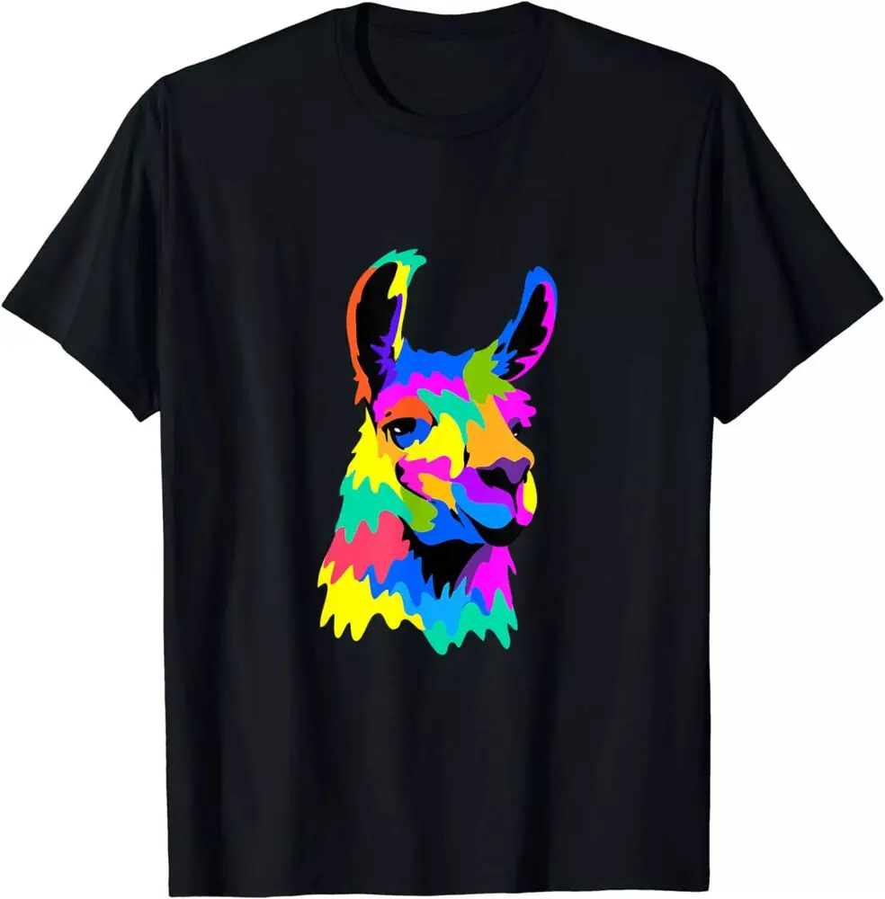 Art Llama Animal Face Alpaca Llama Lover Llama Men T-Shirt