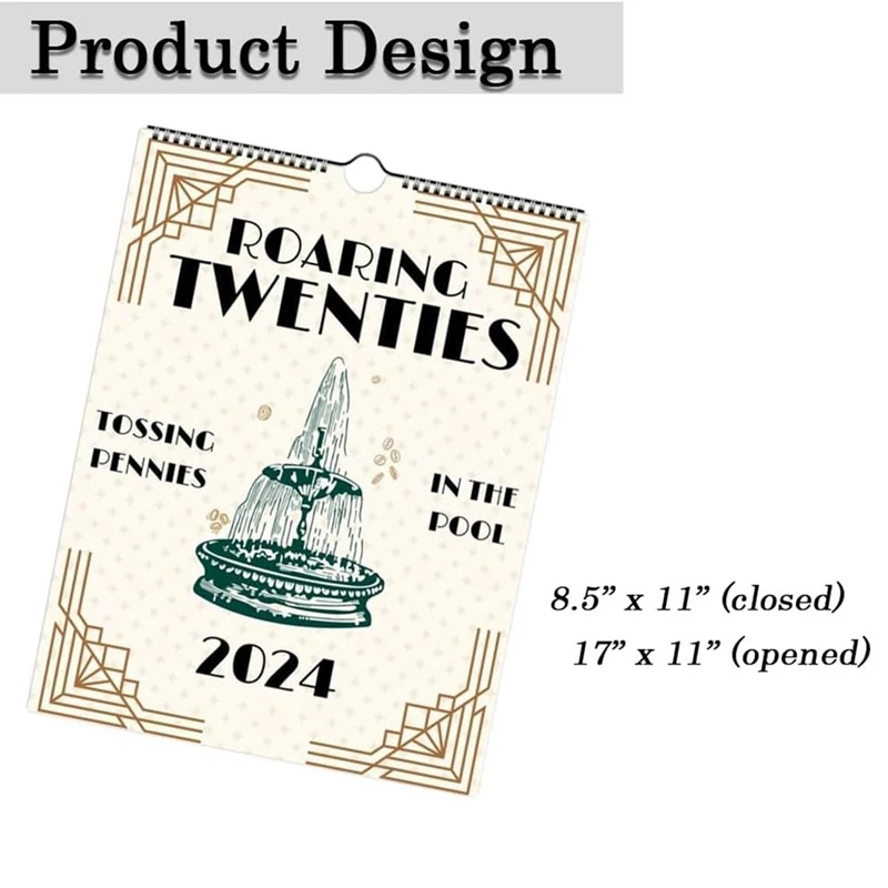 Calendar 2024 Roaring Twenties Calendar 12 Monthly Wall Calendar Wall Hanging Calendar Planner For Easy Organizing Easy Install