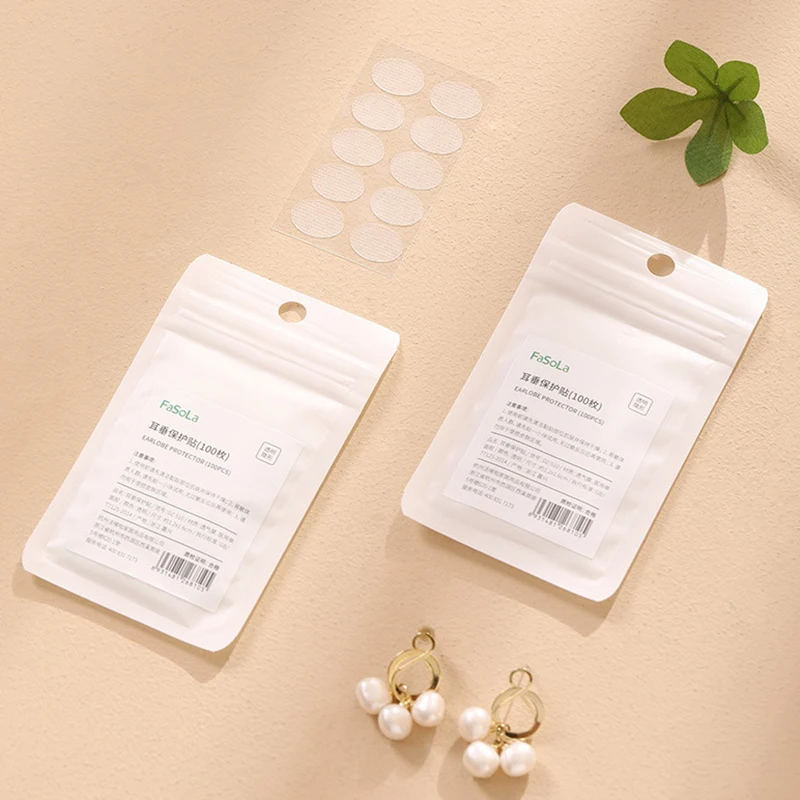 100Pc Invisible Earrings Stabilizer Earlobe Protective Sticker Oval Shape Waterproof Patch Ear Stud Support Fixing Paster Beauty