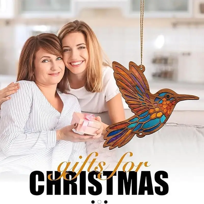 Acrylic Hummingbird Ornament Colorful Hummingbird Hanging Cord Decorative Bird Ornament Lightweight