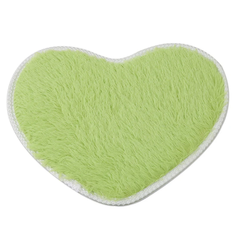 26*37cm Love Heart Shaped Doormat Non-Slip Soft Push Floor Mat Bathroom Floor Area Rug For Living Room Mats Faux Shaggy Carpets