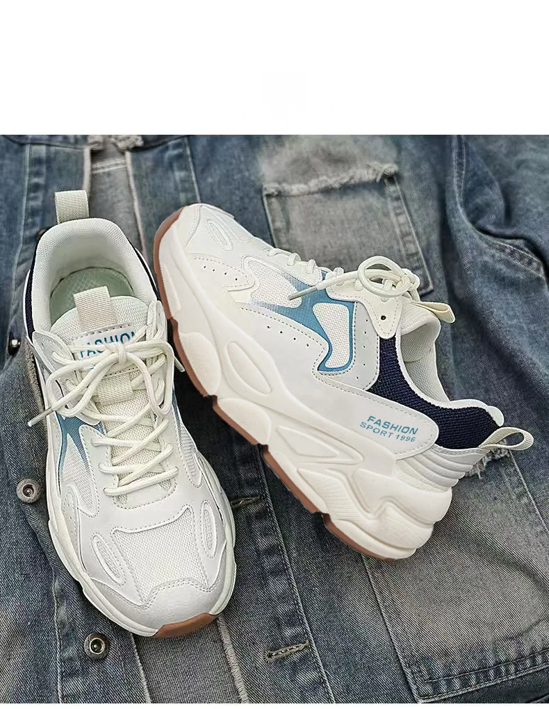 2026 Summer Men's unky Dad Sneakers Breathable Mesh Casual Shoes Thick Sole Streetwear Footwear