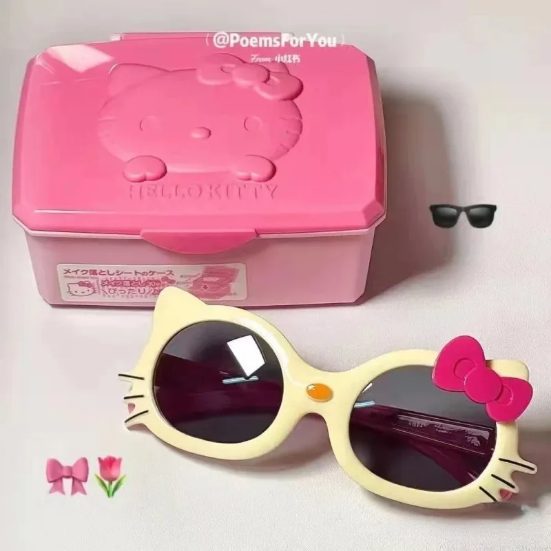 Sanrio Hello Kitty Sonnenbrille Cartoon Anime Niedliche KT Katze Kinder Fotografie Requisiten Trendige Sonnenbrille Ornamente Urlaubsgeschenke