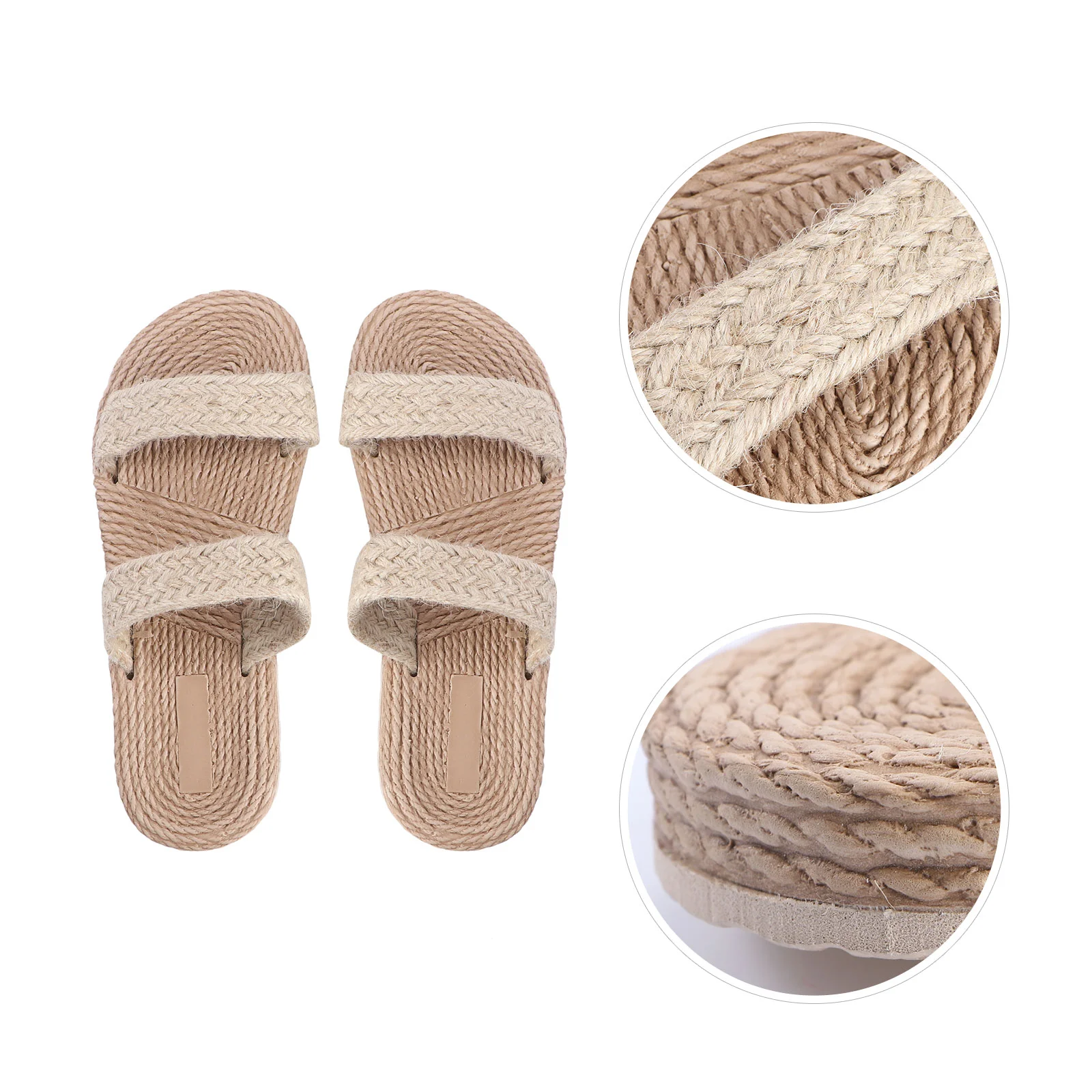 

1 Pair Straw Sandals Straw Slippers Flat Fashion Beach Slippers Summer Shoes Flat Straw Slipper Women Beach Slipper