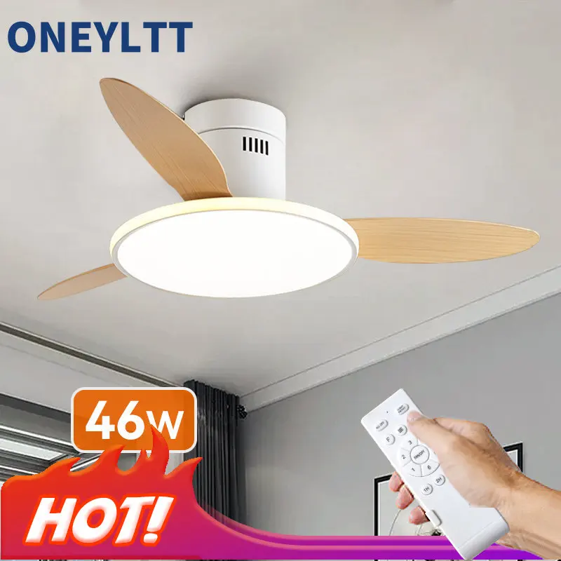 New ultra-thin ceiling fan lamp bedroom dining room Nordic simple ceiling fan lamp integration remote control ventilador de tech