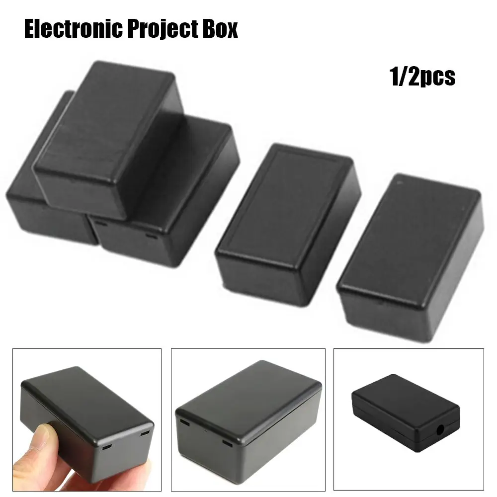 1/2pcs Plastic Waterproof Electronic Project Box Black Enclosure Boxes DIY Housing Instrument Case Electric Supplies