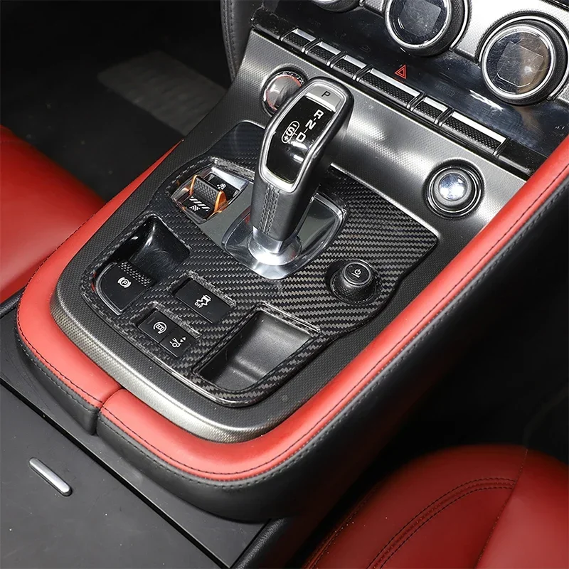 

For Jaguar F-TYPE 2013-2022 Real Carbon Fiber Car Central Control Gear Indicator Frame Cover Trim Interior Car Accessories