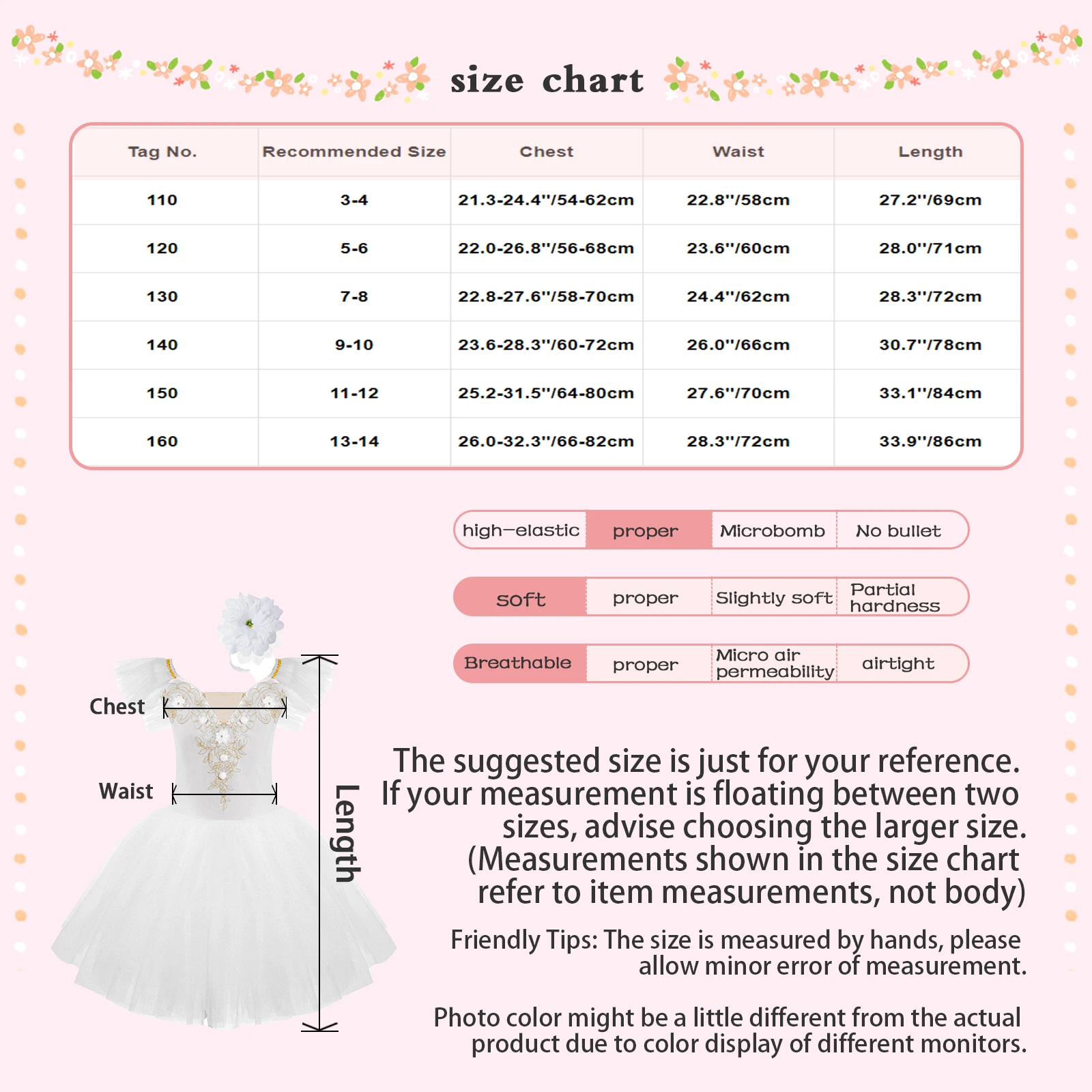 Kids Girls Professional Ballet Tutu Dress Figure Skating Stage Performance Dance Costumes Lyrical Dance Dress with Headdress