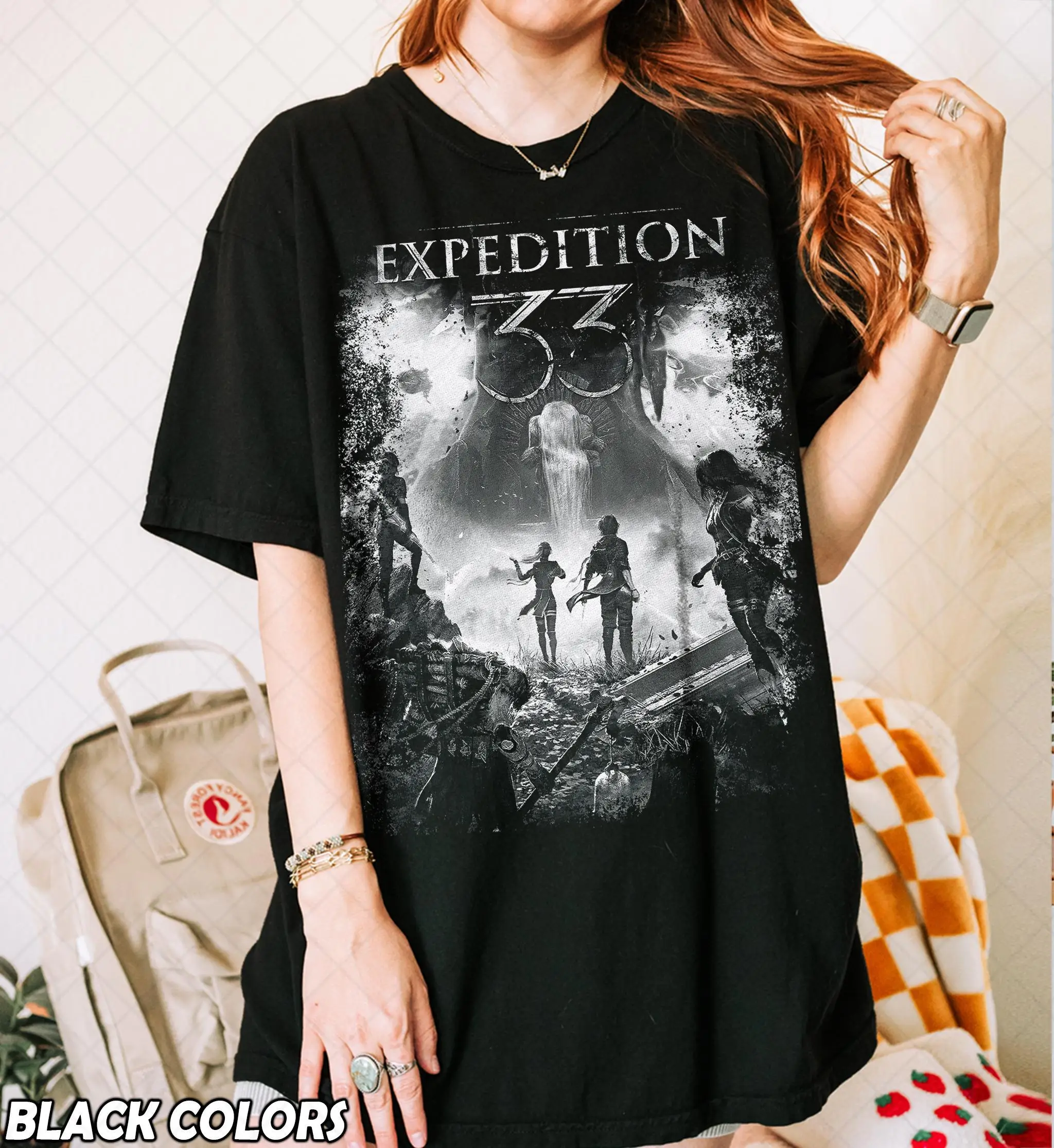 T-shirt Vintage Clair Obscur Expedition 33 pour femmes, en coton, respirant, à la mode et polyvalent, unisexe, Streetwear surdimensionné
