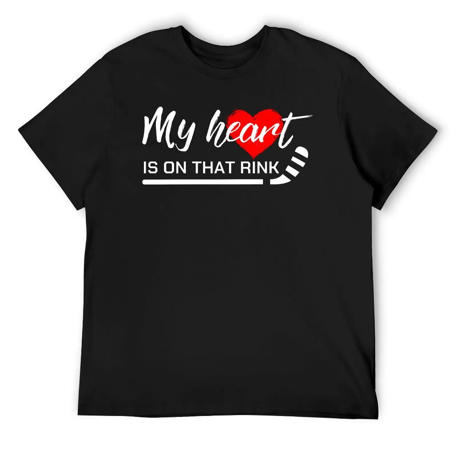 Harajuku My Heart Is On That Rink Hockey Mom Essent T-shirt  Sports Top Tee Vintage Humor Graphic Travel USA Size