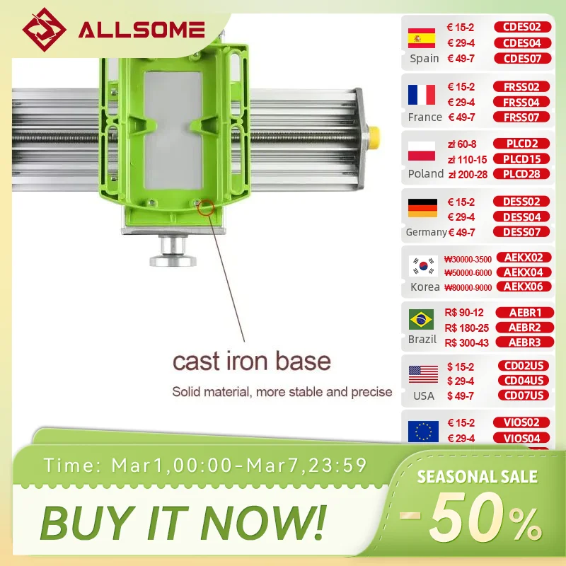 

Allsome BG-6330 Compound table Working Cross slide Table Worktable for Milling Drilling Bench Multifunction Adjustable X-Y