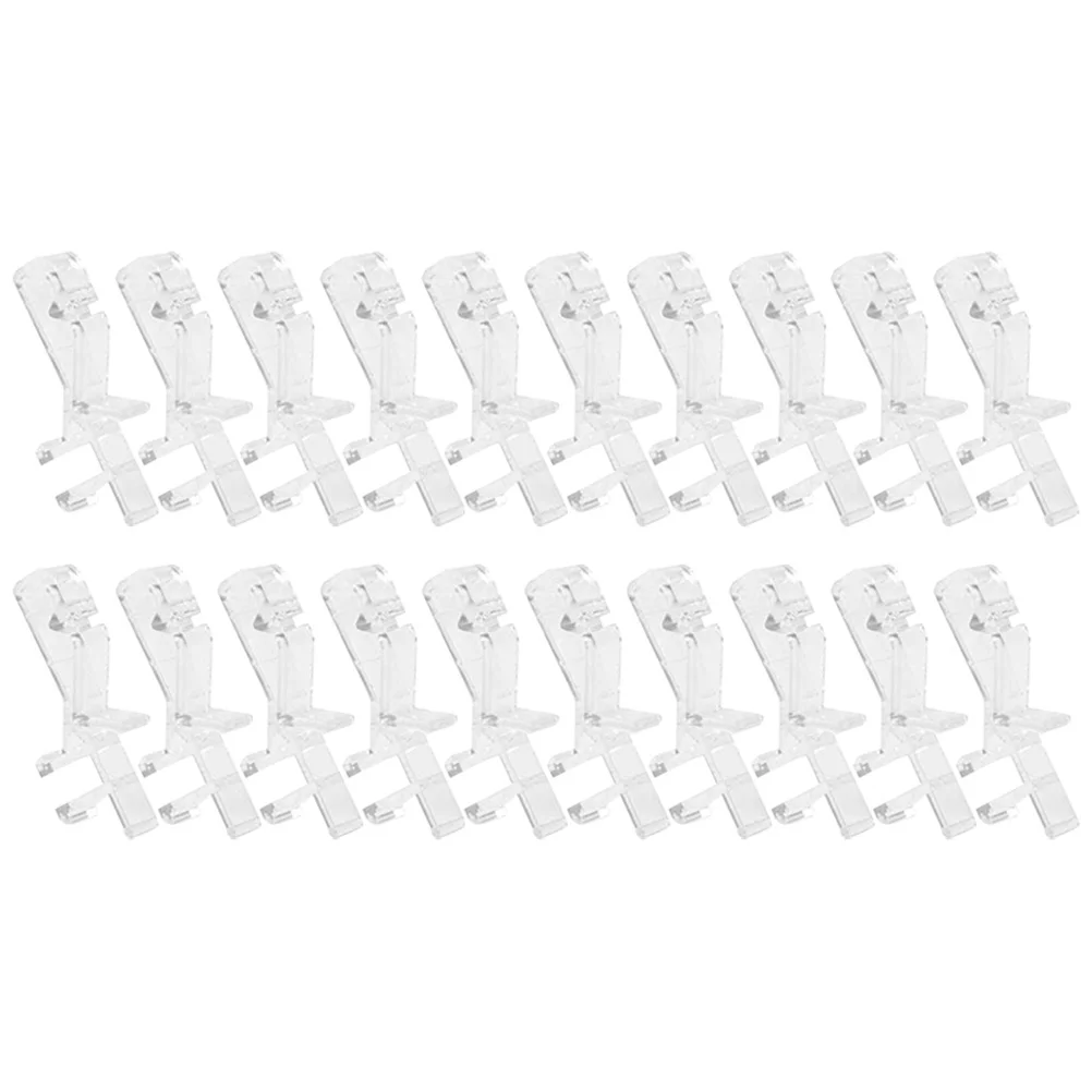 20 piezas Clips ciegos de plástico, abrazaderas para cenefa, fácil instalación para el hogar, oficina, hoteles, muebles, restaurantes, Clips para cenefa