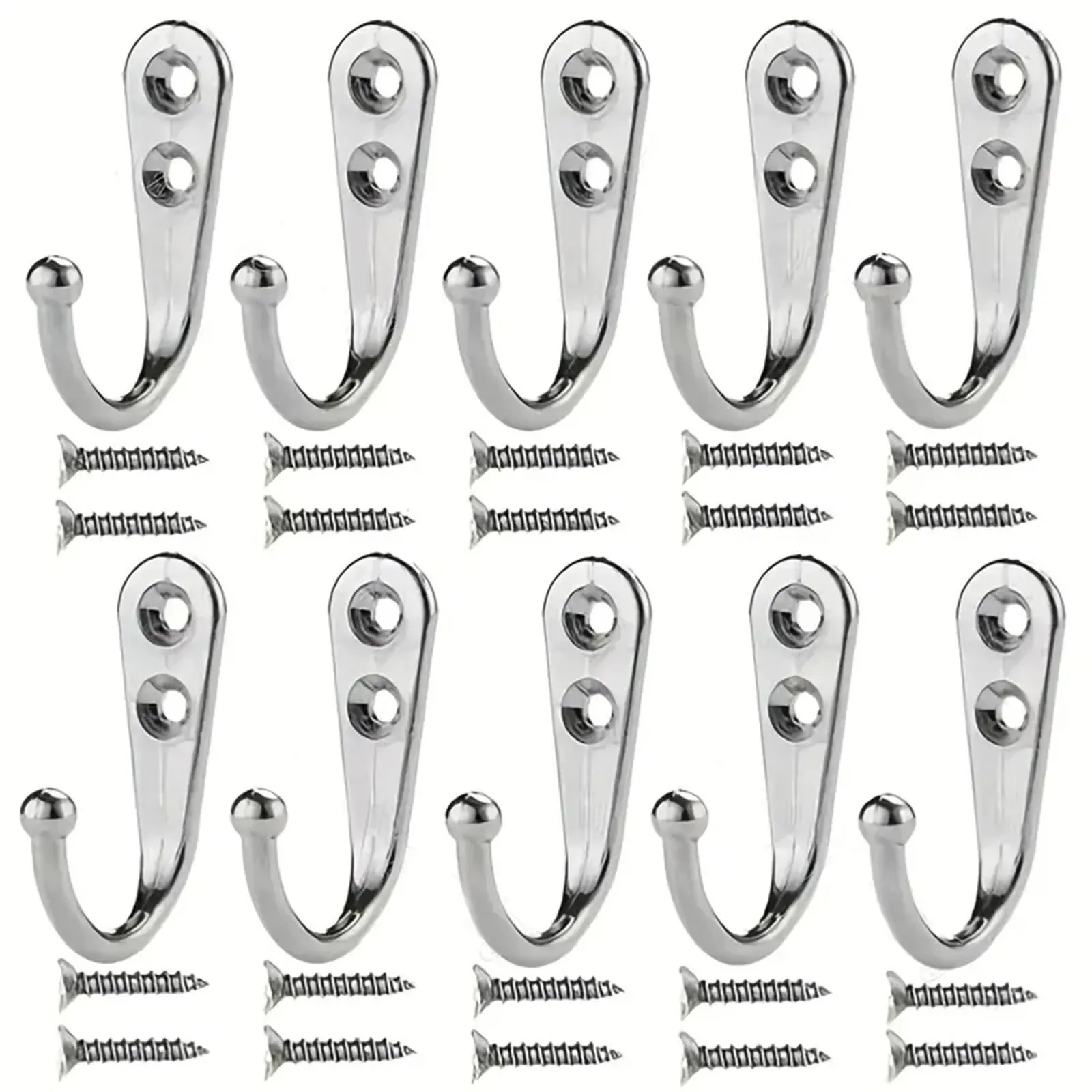 10Pcs Retro Wall Hooks Hangers Door Wall Mounted Coat with Screws Suction Heavy Load Rack for Kitchen Bathroom Accessories