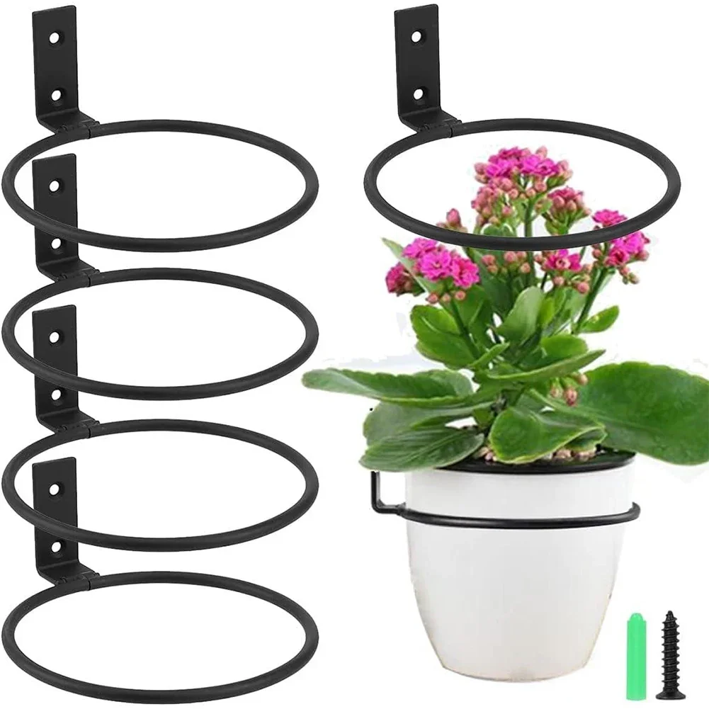 6PCS Ring Flower Pot Holder Rings Folding Wall Mounting Flower Pot 4/5/6/8 Inch Hanging Plant Holder Garden Accessories
