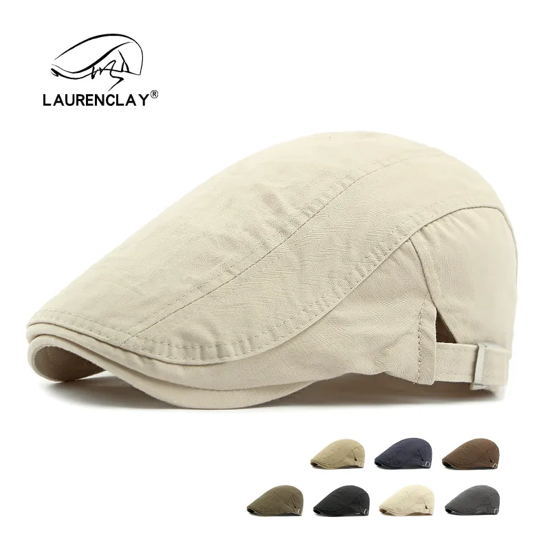 

K-style Cotton Hat Wholesale British Style Menpure Color Duck Bill Forward Hat Women's Painter Beret Spring And Summer Trend