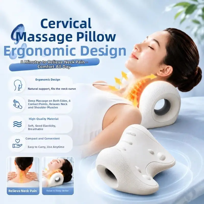 【CPI】Ergonomic Neck And Shoulder Massage Pillow For Home Use Helps Stretch Cervical Vertebrae Relax view 2
