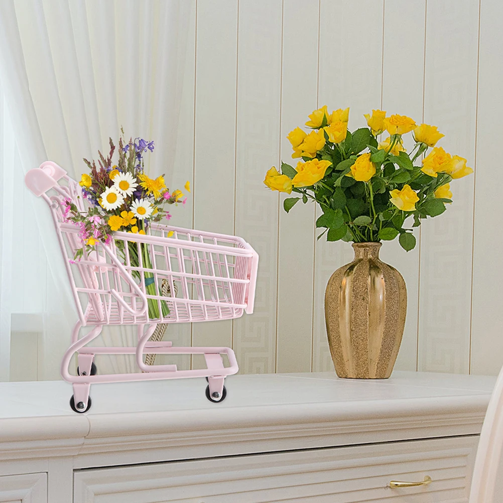 

Gift Basket Shopping Cart Ornaments Toddler Baby Accessories Groceries Iron Kids Trolley Mini Grocery
