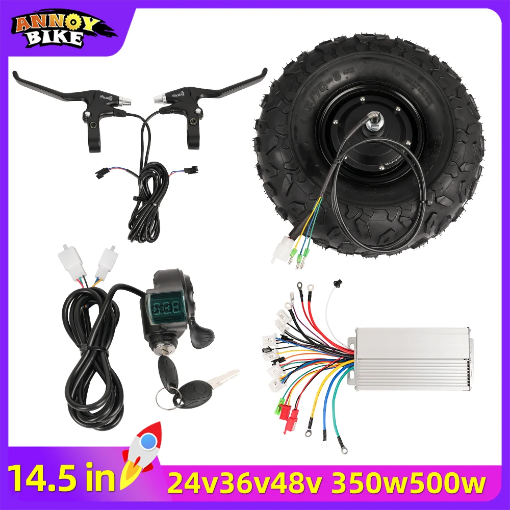 

14.5" Electric Wheelbarrow Hub Motor Kit 24V 36V 48V 350W 500W 40 N.M Gear All Terrain Off Road Rough Tyre Wheel