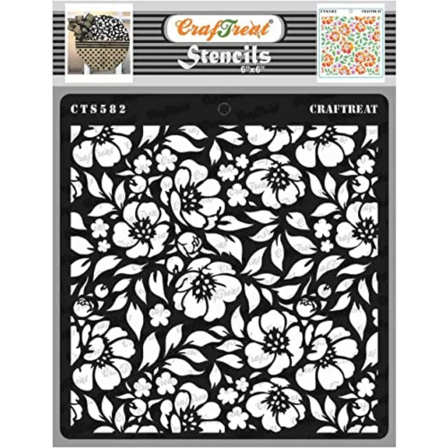 

Reusable s for Patg on Wood, Canvas, Paper, Fabric, Floor, Wall and Tile - Anemone Background - - DIY Art and Craft Stencils fo
