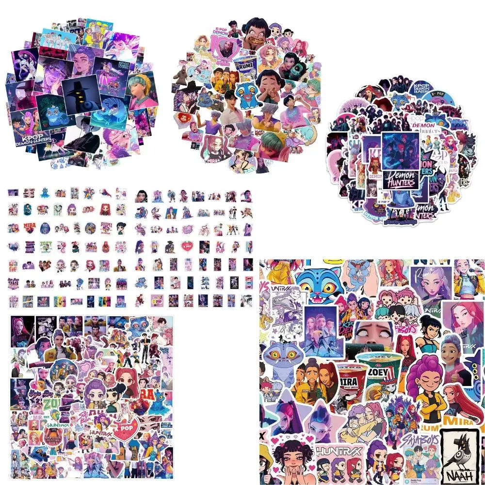A50/55/60 قطعة KPop شيطان الصيادين ملصقات KPop شيطان الصيادين ملصقات صناعة يدوية سكرابوكينغ الهاتف الأمتعة سكيت الشارات مقاوم للماء