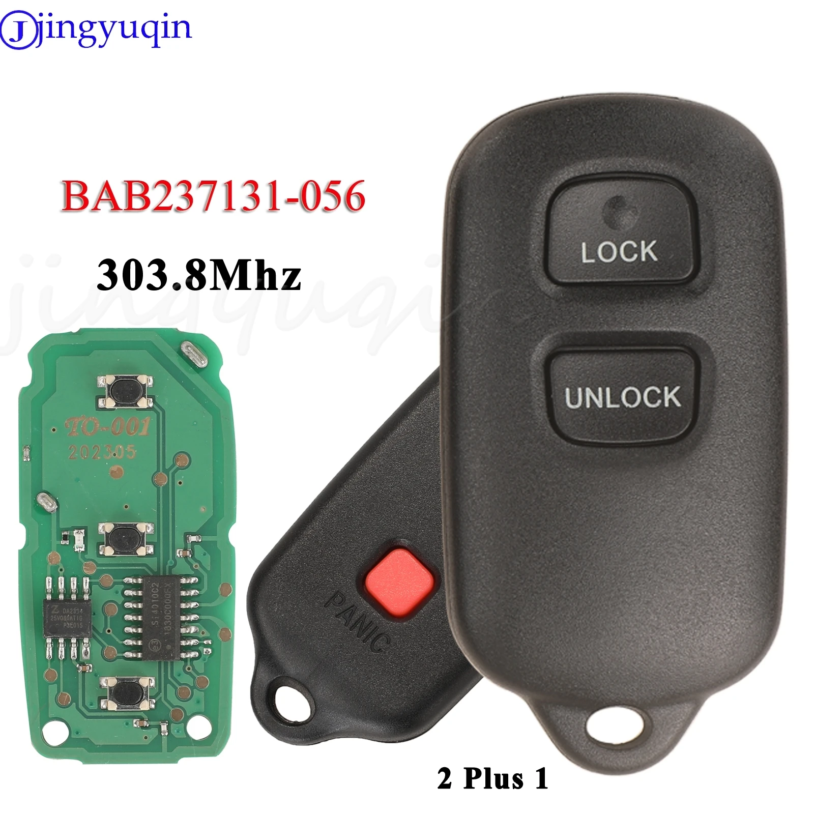 jingyuqin Remote Car Key Fob 303.8MHz BAB237131-056 For Toyota 1995-2004 Tacoma 2003-2006 Tundra Installed Keyless Entry RS3200