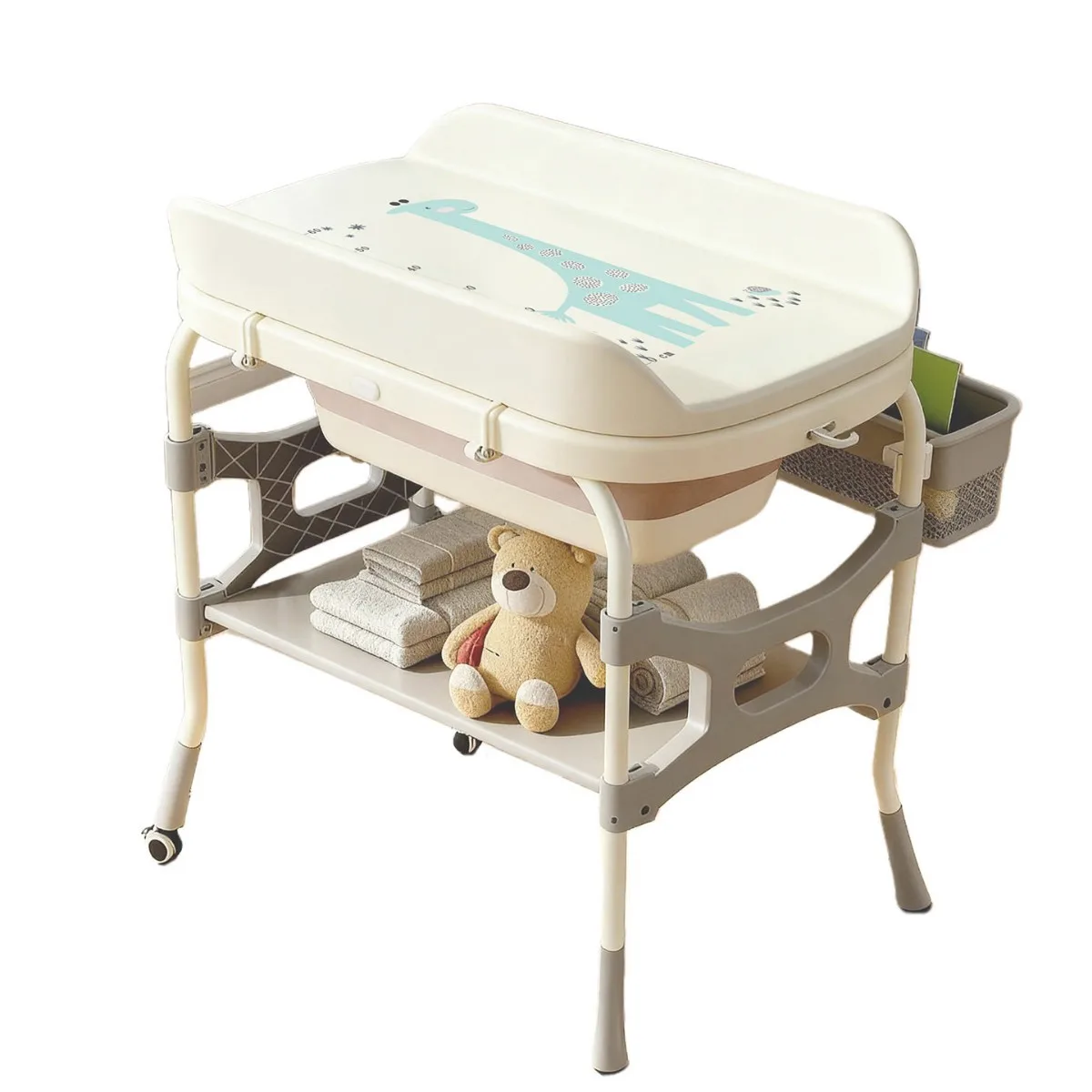 Picture 5: Babyfond 3-in-1 Diaper Table Baby Care Table Newborn Changing Table Massage Touch Baby Multifunctional Foldable
