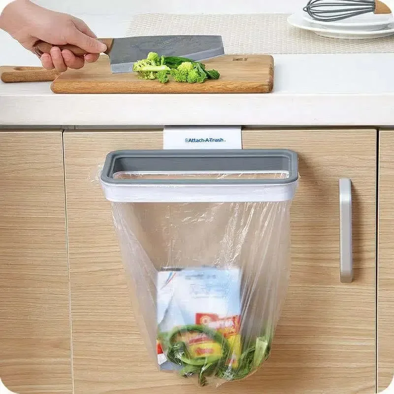 

Portable Plastic Garbage Hanging Bag Kitchen Trash Storage Rack Bag Hook Scouring Pad Dry Shelf Holder Kitchen