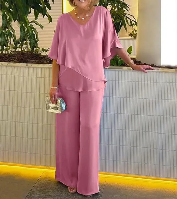 Elegant Shirts Long Pants Set Shirt Wide Leg Pants Two Piece Set Kombinizon Woman Two Piece 2 Piece Sets Outfits Брючные Костюмы