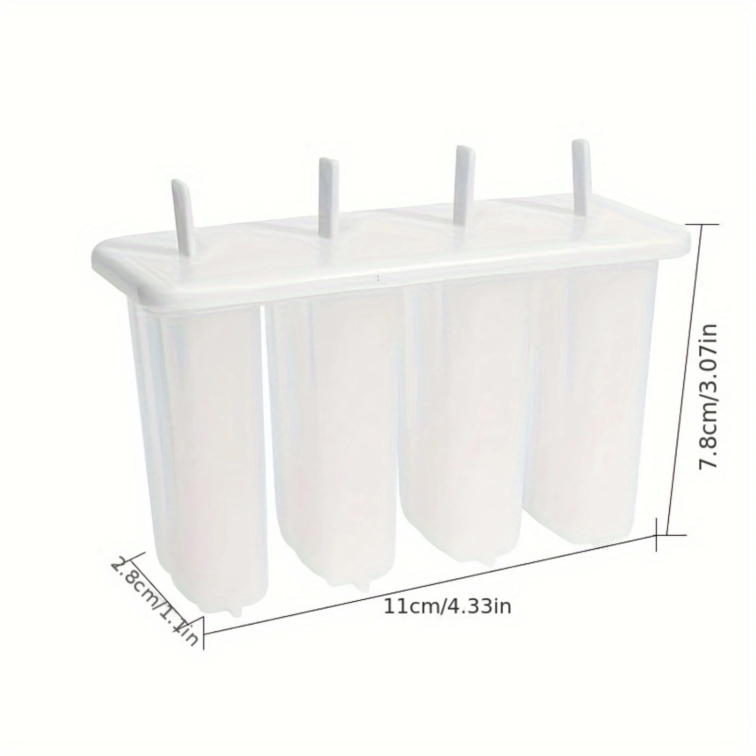 مجموعة قوالب مصاصة الآيس كريم ذات 4 تجويف مع أغطية - خالية من مادة Bpa، سهلة الاستخدام، أداة متينة للآيس كريم والحلويات محلية الصنع