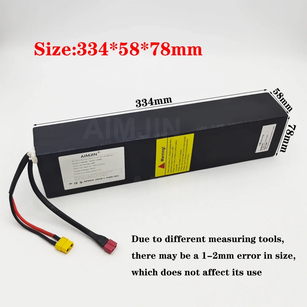 13s4p lithium battery pack for Kugoo M4 Scooter 48V 14000mAH with BMS Protection Board