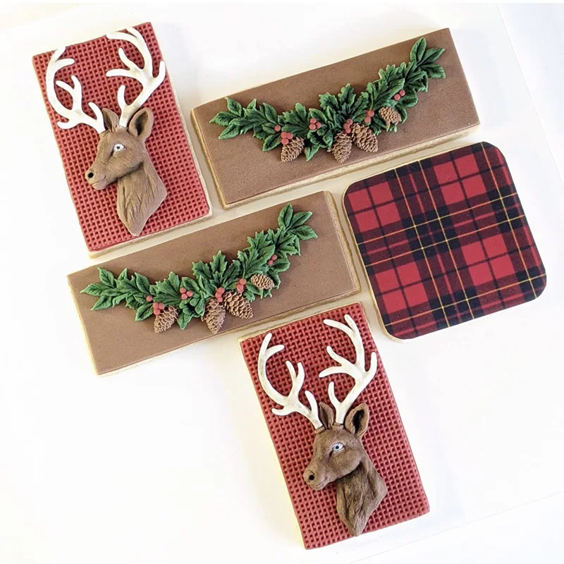 DIY Christmas Elk Silicone Mold Deer Head Deer Horn Various Christmas Elk Silicone Mold Cake Baking and Decorative Cake Tools