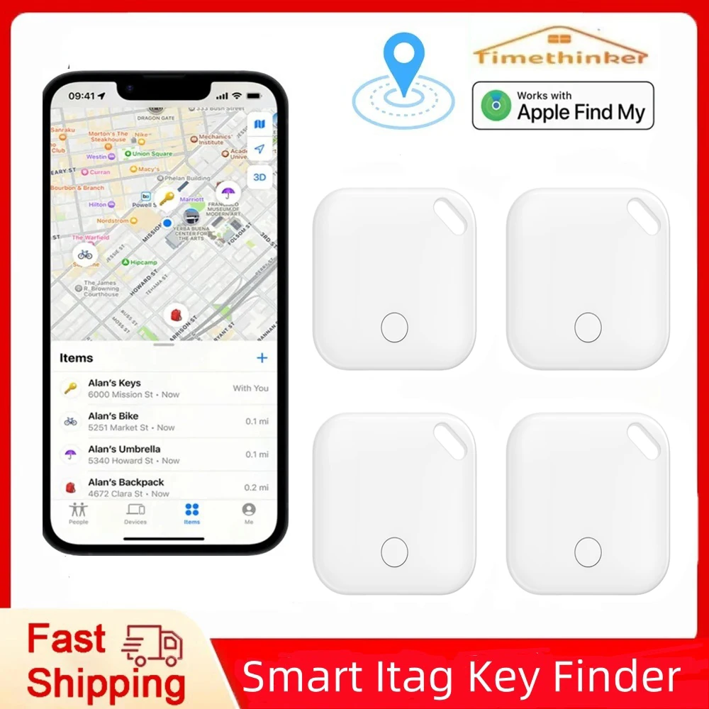 

Умный GPS-Трекер Timethinker, Bluetooth, работает с Apple Find My APP ITag, защита от потери, смарт-трекер для iOS