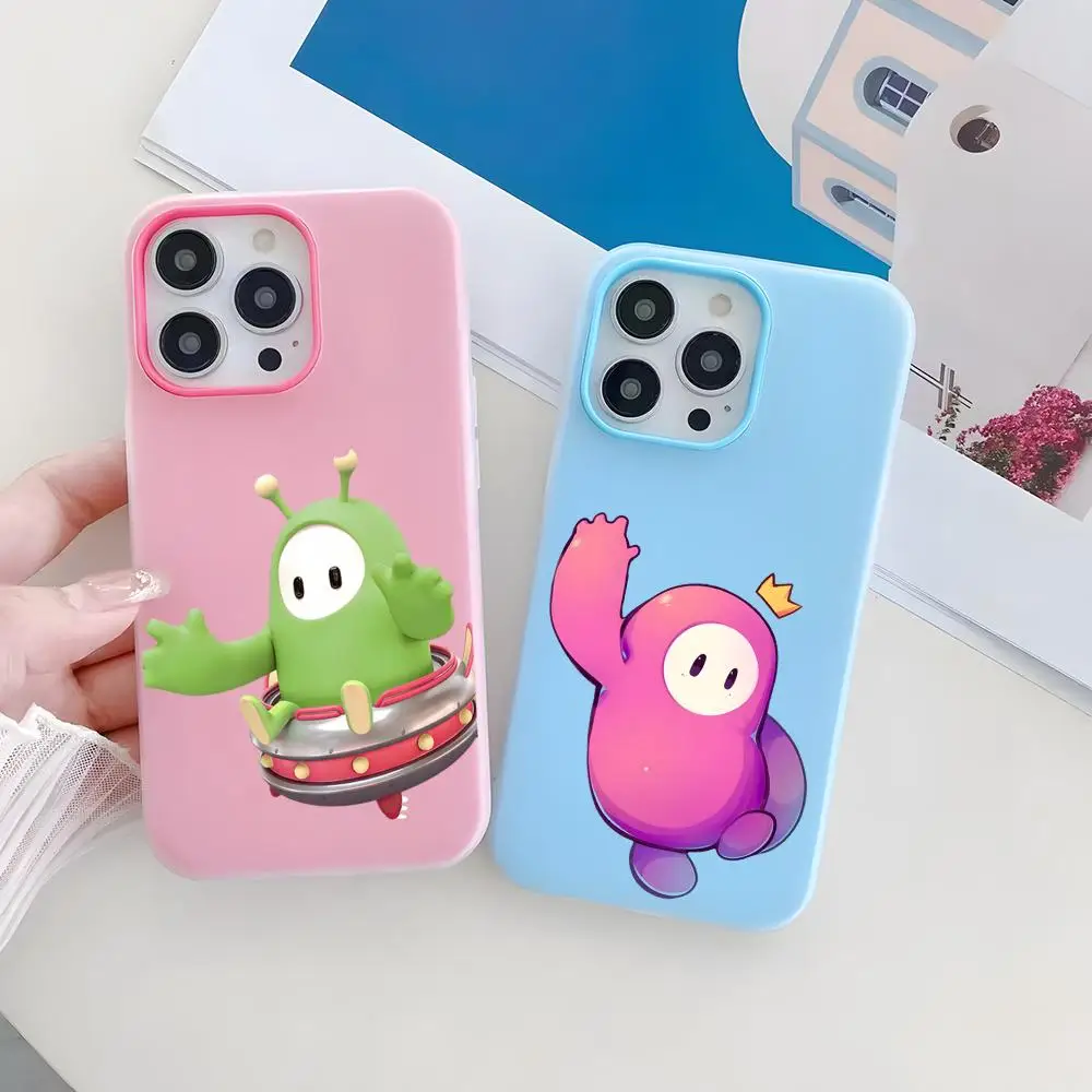 

F-Fall Guys Phone Case Jelly like 2 in 1 dual-layer dopamine phone case, compatible with iPhone 17/16/15/14/13/12