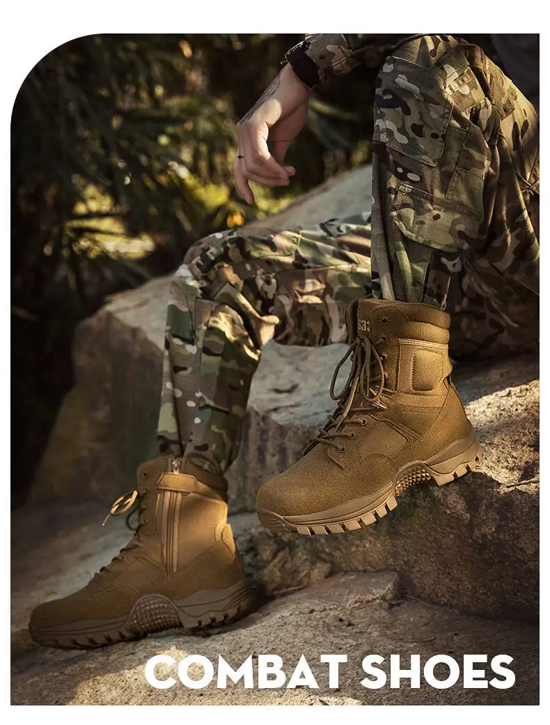 Outdoor-Stiefel für Herren, Knöchelstiefel, dick, hochwertig, sportlich, wasserdicht, rutschfest, Wanderstiefel, verschleißfest, Dschungel-Trekking, Größe 39–47 – Detail 3