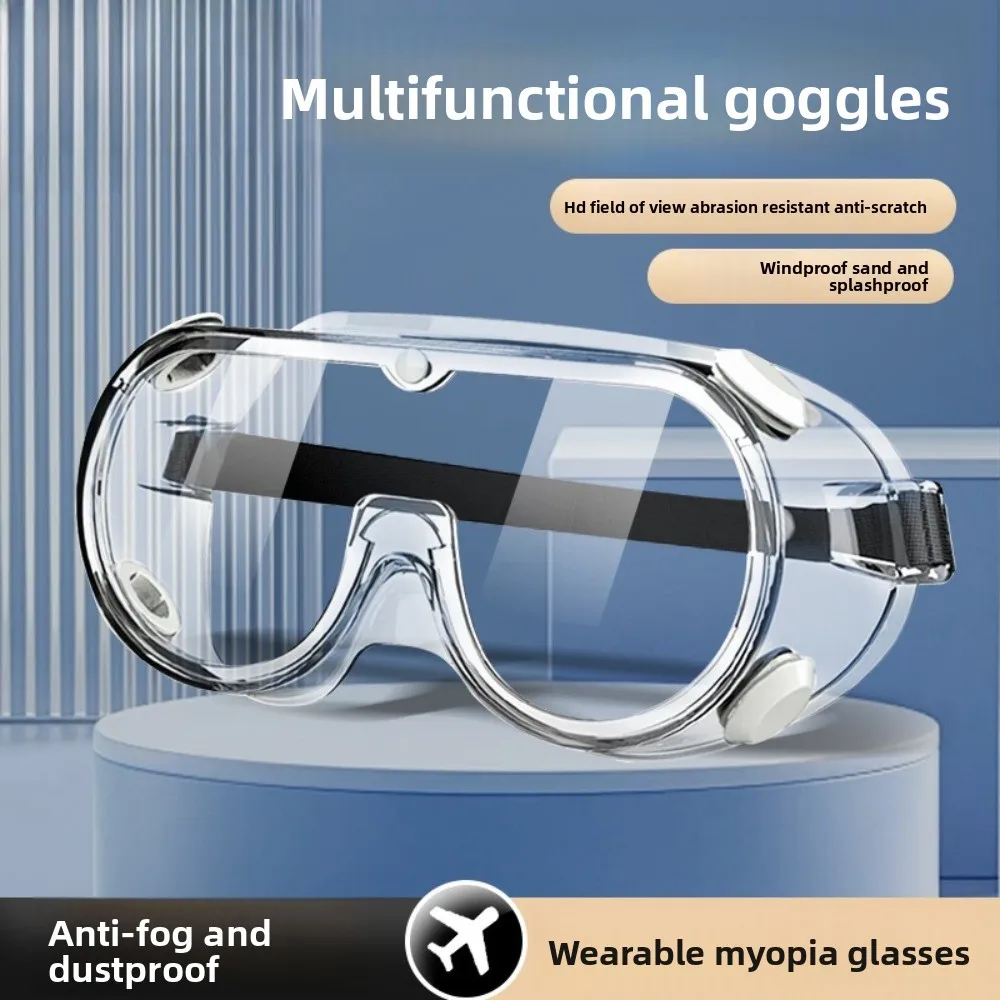5PCS Anti Fog Safety Goggles Full Enclosure Design Dust Wind Pollen ProtectionClear Lens Cycling Woodworking  Lab Use