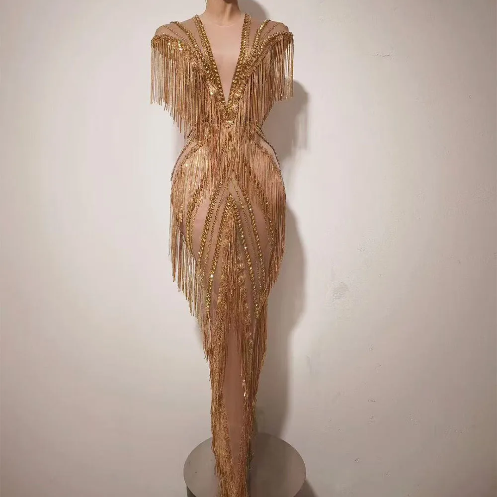 فاخر سباركلي الماس شرابات مثير شبكة شير فستان طويل المرأة مساء حفلة عيد ميلاد ملهى ليلي مهرجان التقطت الصور المرحلة ارتداء