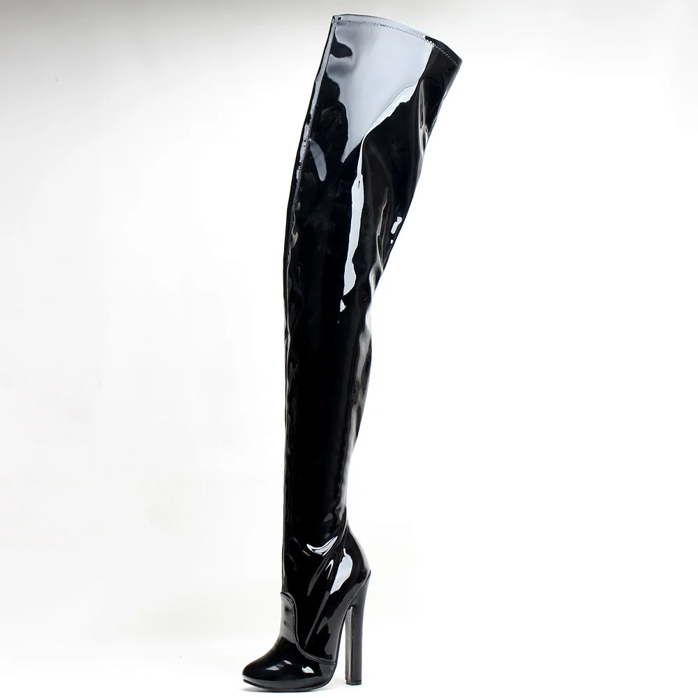Custom 17CM High Heel Faux Suede Over Knee Thigh High Stretch Boots Size36-46