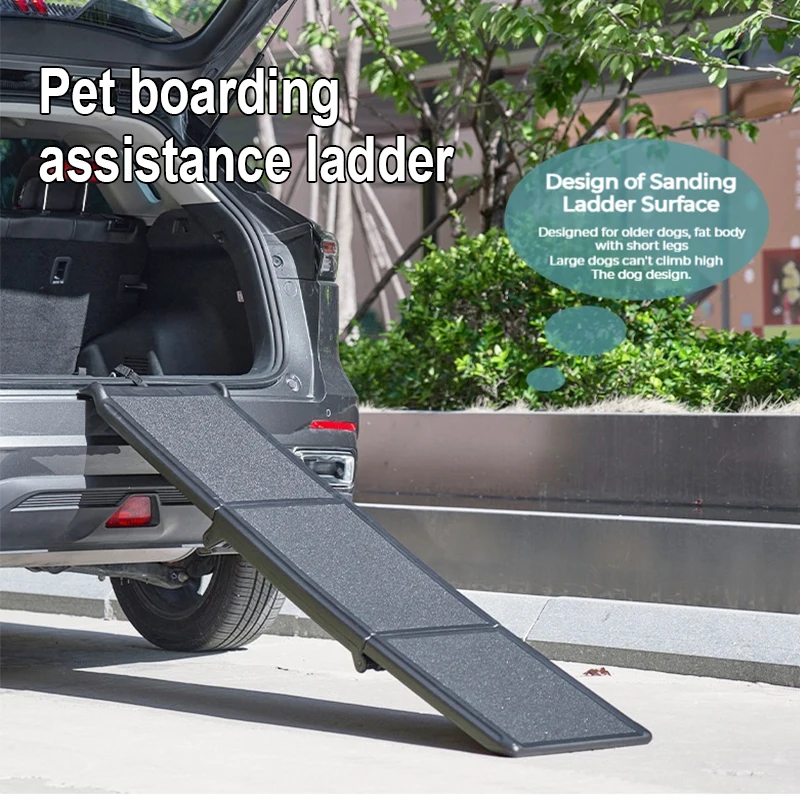 

107/180cm Long Folding Pet Ramp Stair For Cars Trucks & SUVs -Fits Large Dogs With Side Rails.Supports 150 lbs Pet Supplies ﻿