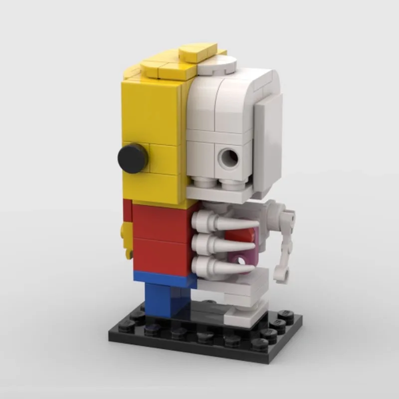 MOC building block toys Brickheadz assembled model gifts, half-planed skeleton villain