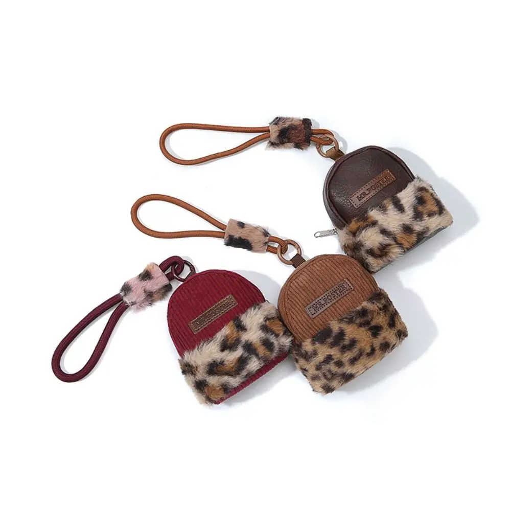 

Backpack Hanging Leopard Bag Keychain Multifunctional Car Keying Mini Coin Bag Anti Loss Sturdy Storage Bag Decorative Girl Toy