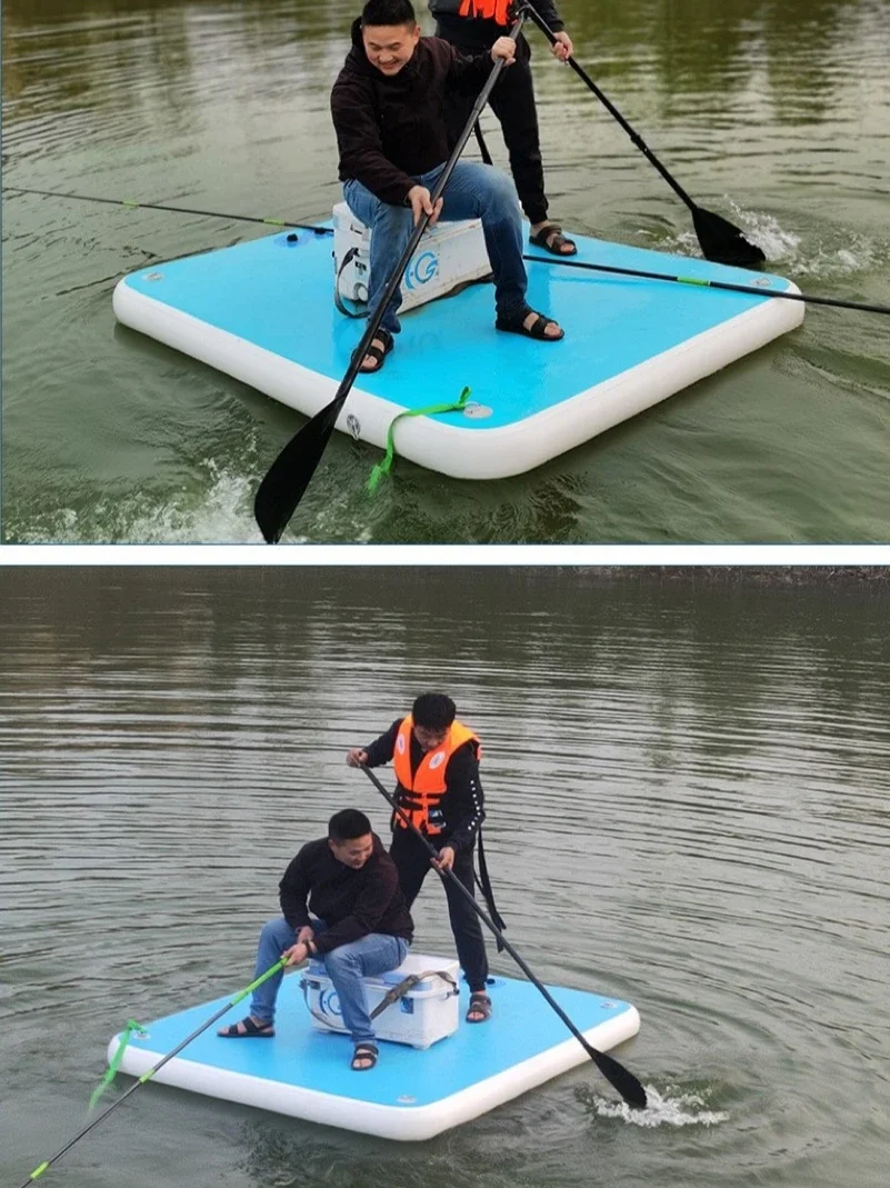 Inflatable fishing floating platform water casting net platform fishing boat water road Asia portable Diaoyutai air mattress