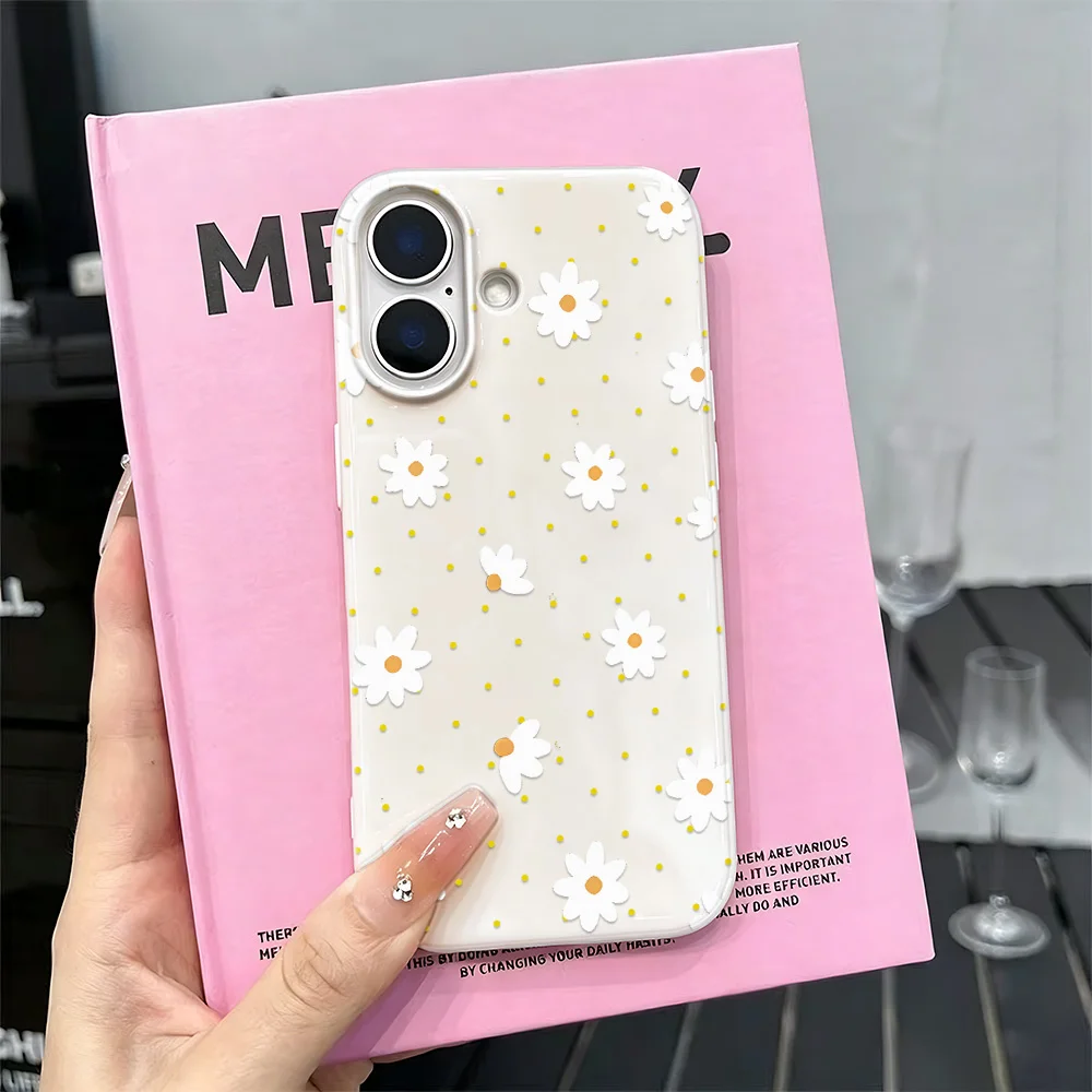 Full Version Of White Daisies  For Iphone 16 15 14 13 12 11 Pro Max Plus Phone Case 17 Air 16 Advanced Anti Fall Case Cover