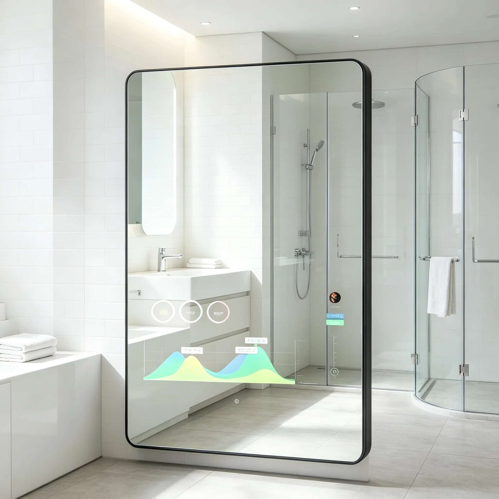 Heating Fog-removing Intelligent Lamp Mirror LED Wall-mounted Touch Screen Bathroom Dressing Mirror
