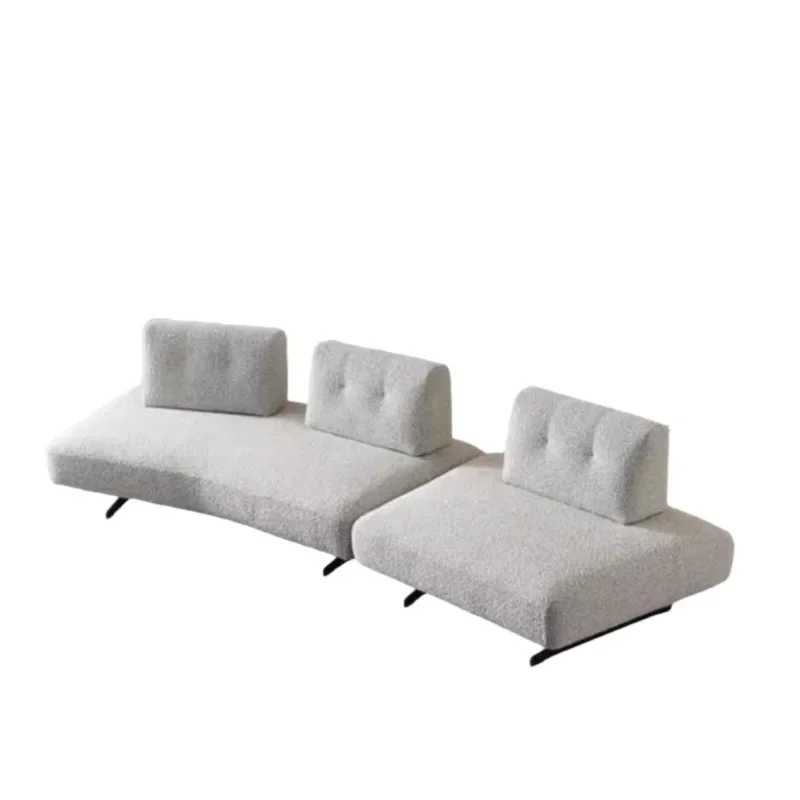 

Диван Wabi Sand Cream Style для небольших квартир, прямой, двухсторонний, без подлокотников, с дизайнерской спинкой, в стиле кресла-мешка