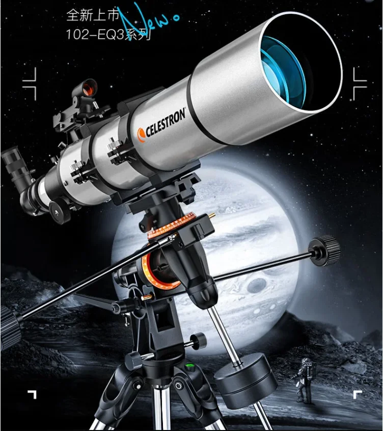 

Ахроматический рефракционный телескоп Celestron 102EQ3M-R4, Большая диафрагма высокой четкости, профессиональная звезда, обзор в глубоком пространстве