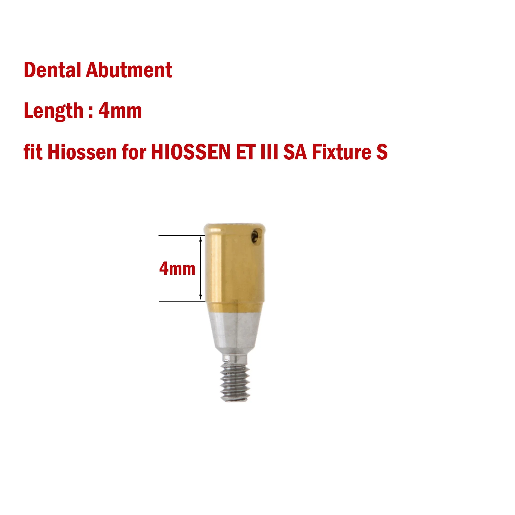 

Dental Implant Regular Attachment Abutment Male Caps Kit 4mm Fit Hiossen ET III SA Fixture S