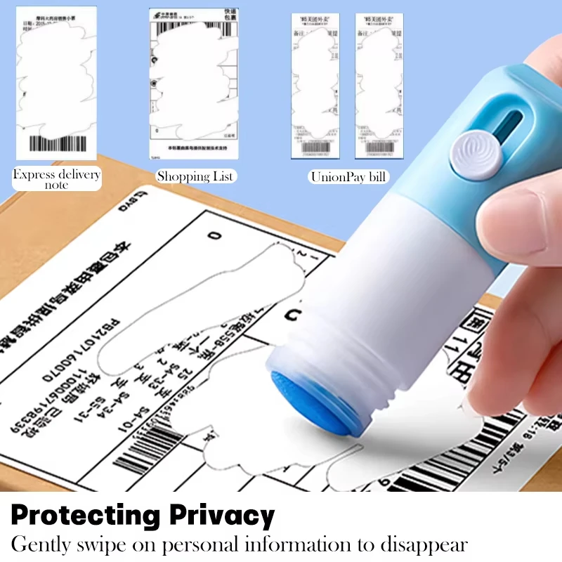 سائل تصحيح الورق الحراري 2 في 1 مع سكين فتح علبة، ورق حراري متين لحماية هوية البيانات، فتاحة صندوق ممحاة السوائل #6