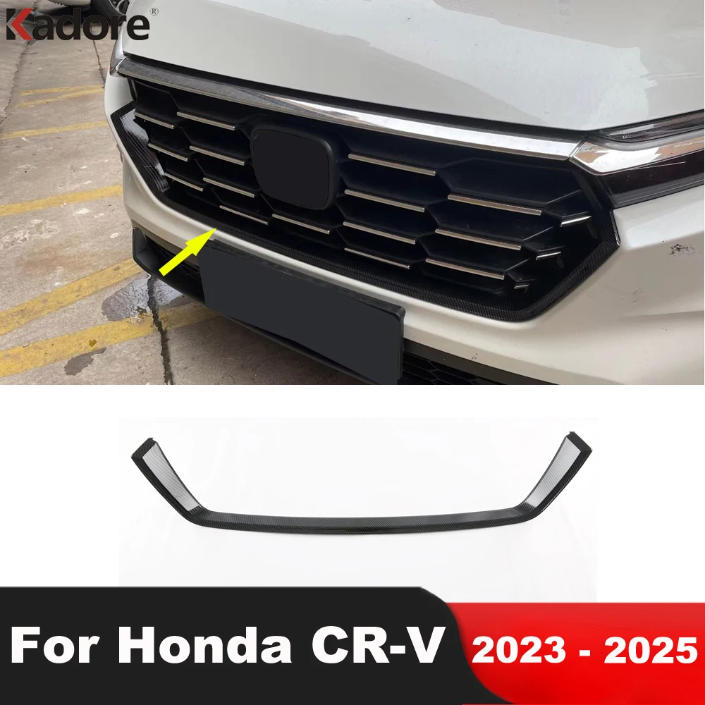 

Для Honda CR-V 2023 2024 2025: Накладка на переднюю нижнюю решетку радиатора из карбона, декоративная полоса, гоночные решетки, молдинг, автомобильные аксессуары